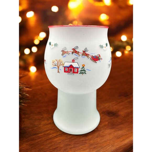 Vintage Pfaltzgraff Snow Village Frosted Floating Christmas Candle 1997 - Picture 4 of 7